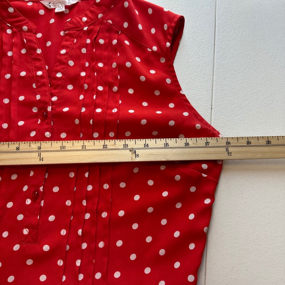 Nanette Lepore Red Polka Dot Dress Size 6 Retro Vintage Style Midi - Picture 11 of 13